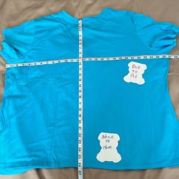 Disney Tinkerbell “flirt” size 4X short sleeve cropped turquoise tshirt EUC - Picture 5 of 8